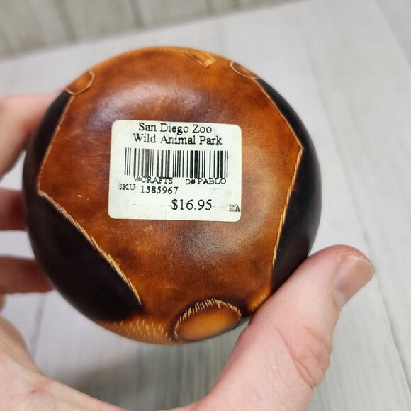 Vintage Panda Bear Gourd Shaker Trinket Coin Holder Hand Carved/Painted 4'' Tall - Picture 9 of 11